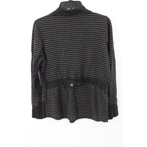 Cabi 3378 Sporty Sprint Jacket Womens Medium Black White Striped Full Zip Modern - Picture 11 of 14